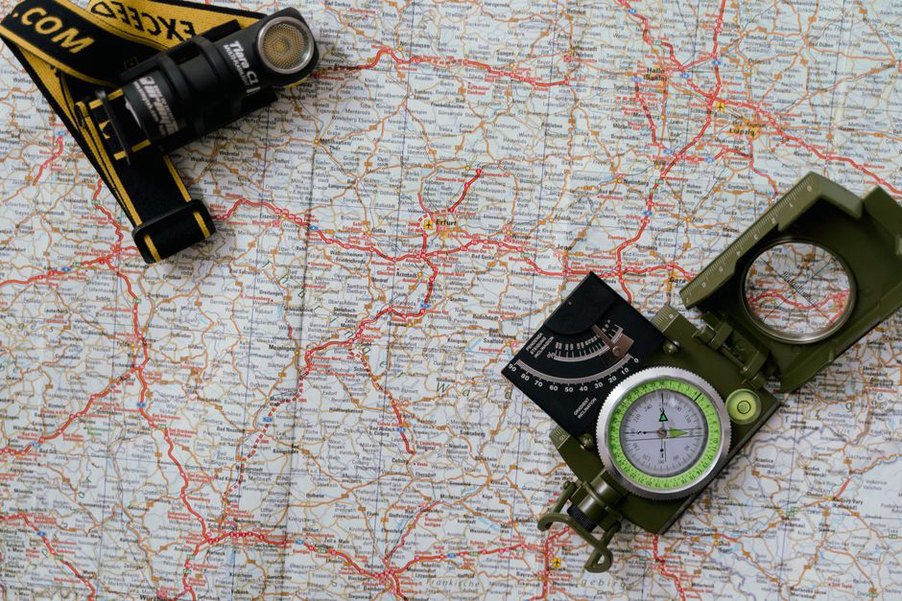 Carte topographique affichée sur un GPS de randonnée